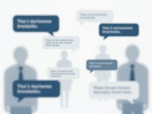 Abstract representation of communication issues in business with ghostly figures