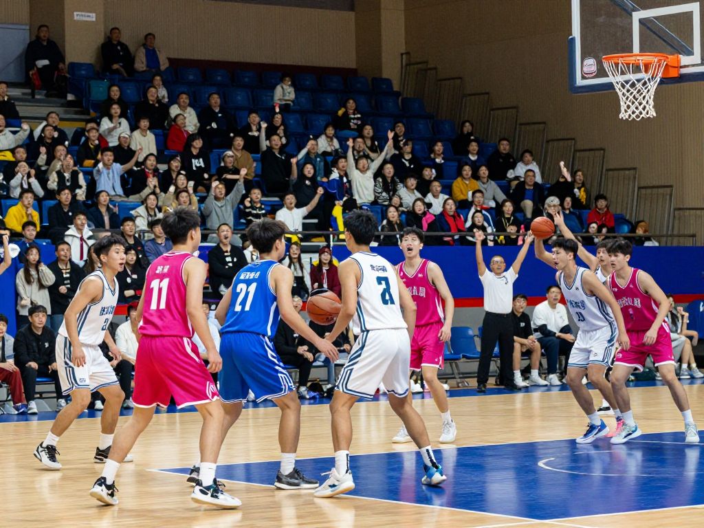 Players engaged in a competitive high school basketball game in Arizona.