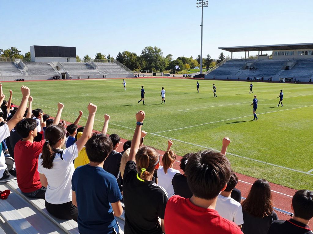 High school soccer players competing during the championships.
