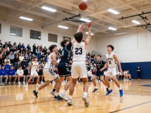 Horizon Honors basketball team in action during a home game.