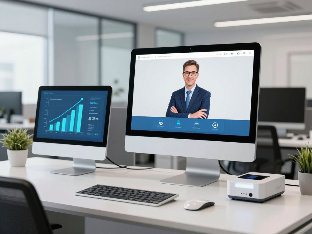 Office showcasing next-generation health technology equipment