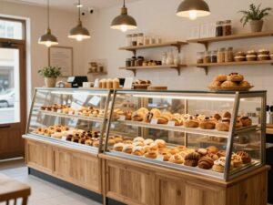 Interior of Jewel's Bakery & Cafe featuring gluten-free baked goods.