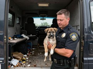 Maricopa County deputies rescue dogs from a filthy RV, showing the unsanitary conditions and the act of removing animals for care.