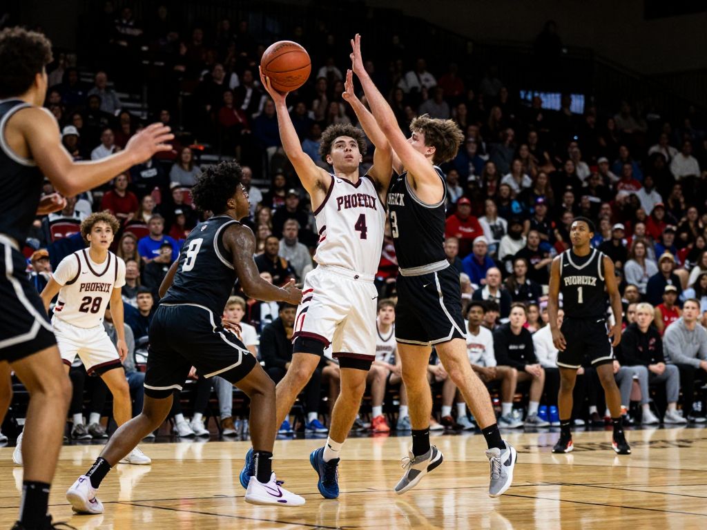 Players from Millennium High School celebrating their victory over Sunnyslope