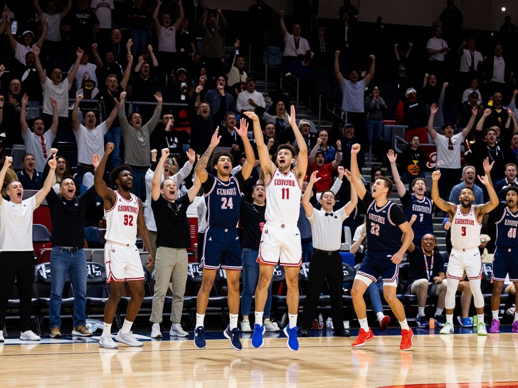 Crowd cheering during NAU basketball game on Senior Night
