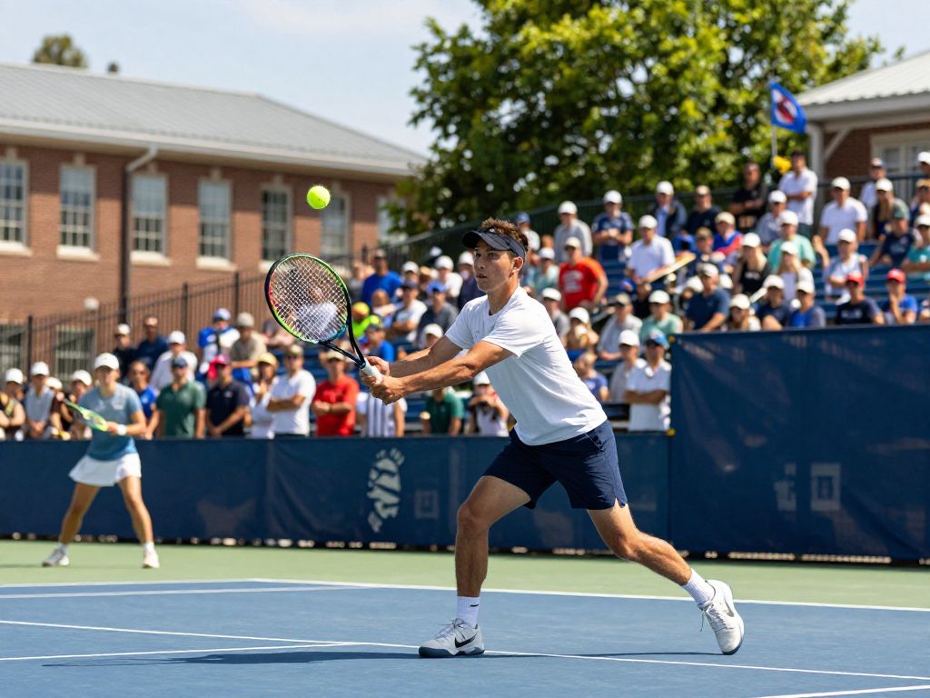NAU men's tennis team competing in a match in Phoenix