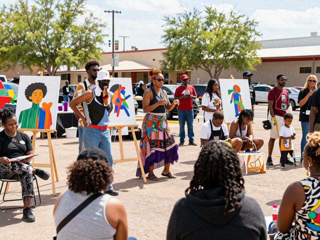 A community art event celebrating Black History Month in Phoenix