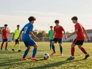 Phoenix Christian soccer team playing on a sunny day