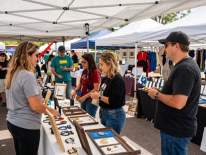 Local community event in Phoenix featuring artisans and food vendors
