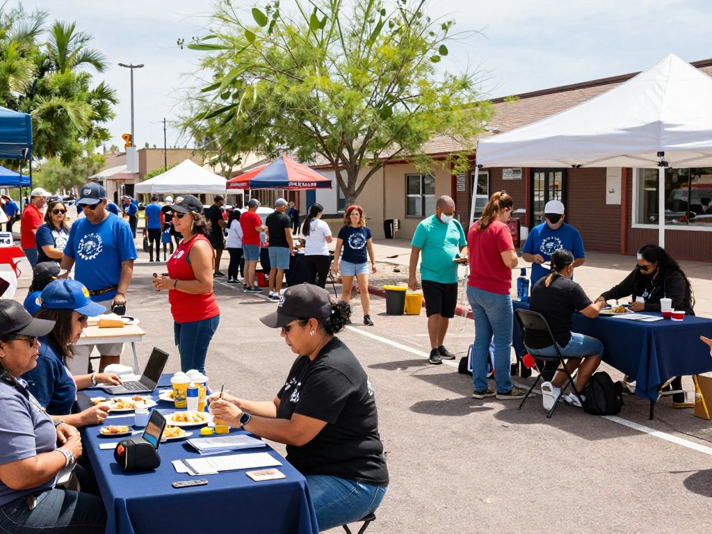 Phoenix community members engaging in local business activities