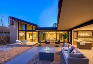 Exterior view of a custom home in Phoenix, Arizona.