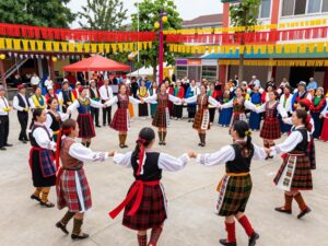 Dancers performing at the Phoenix Folk Dance Festival