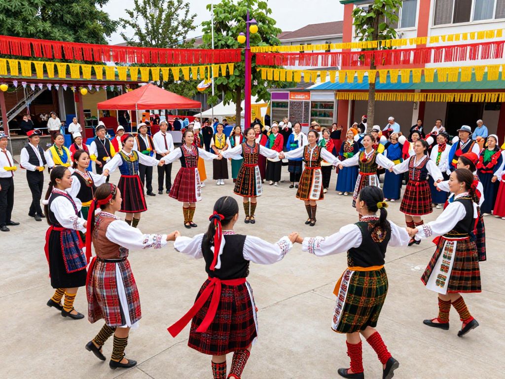 Dancers performing at the Phoenix Folk Dance Festival