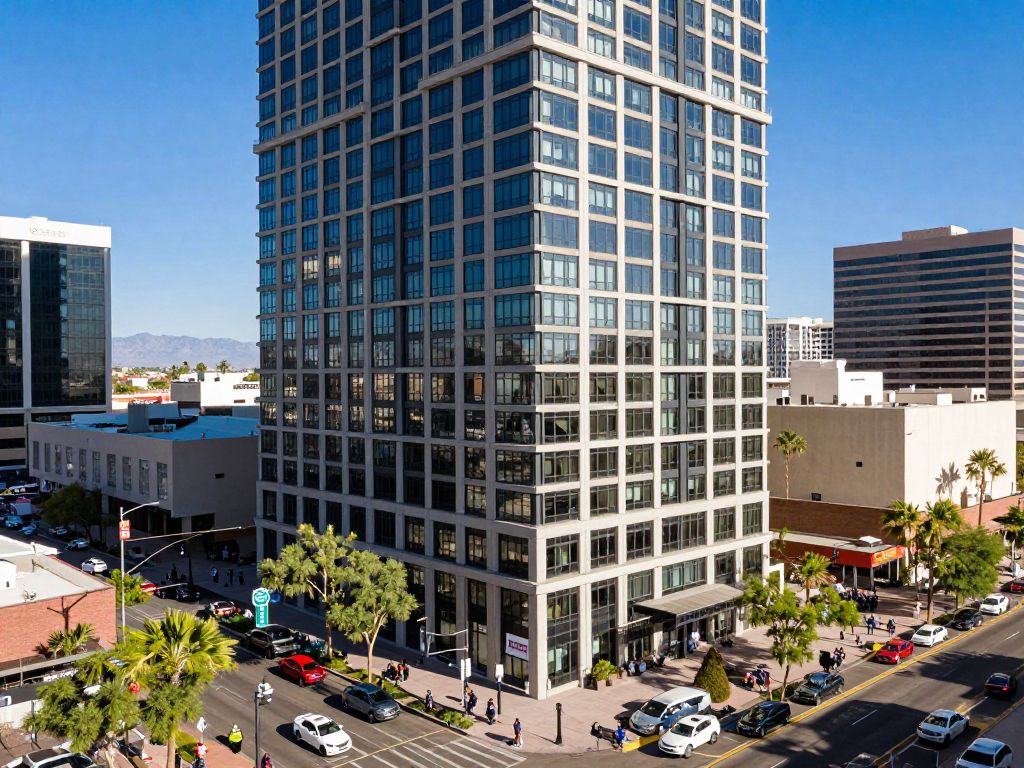 View of the newly acquired high-rise at 2600 N. Central Avenue in Phoenix.