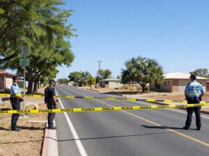 Investigation scene in Phoenix with police presence