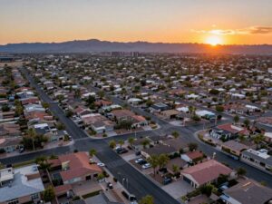 Aerial view of the Phoenix housing market showcasing residential neighborhoods.