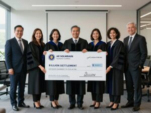 Lawyers celebrating two billion dollar achievement