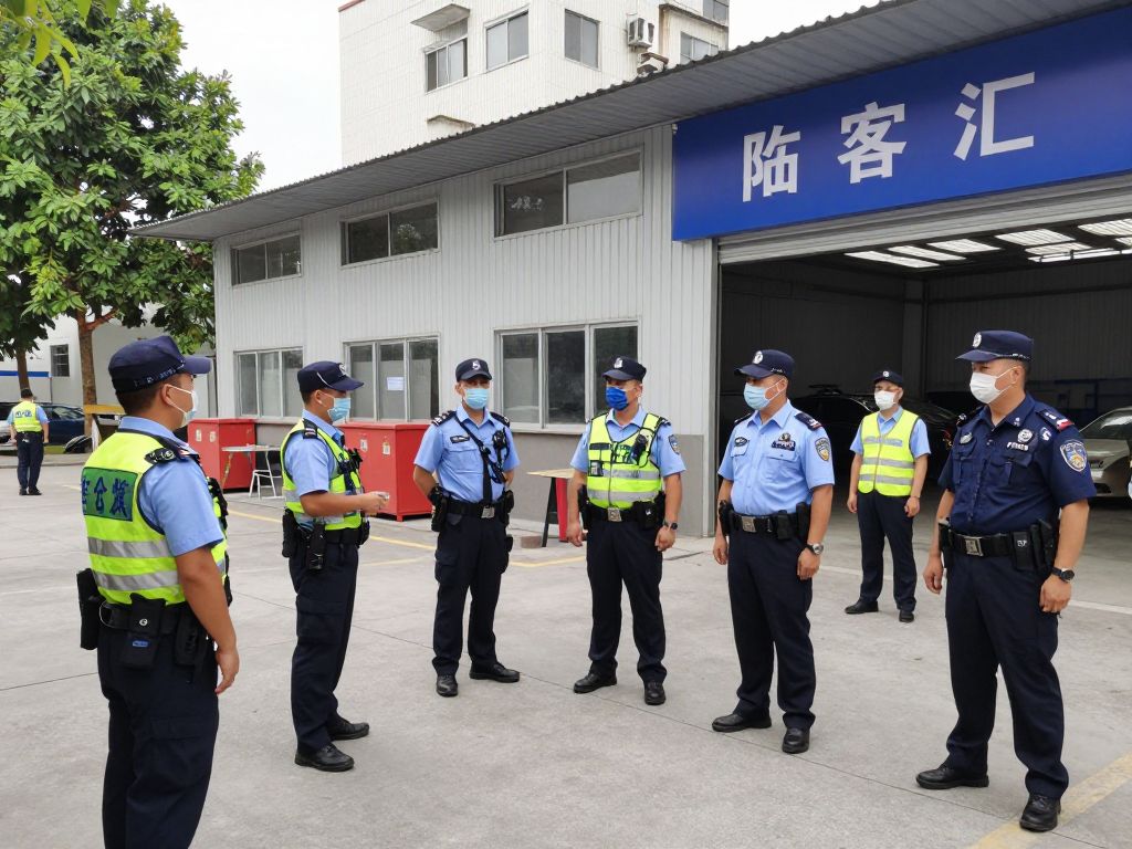 Police officers at the scene of a storage facility in Phoenix.