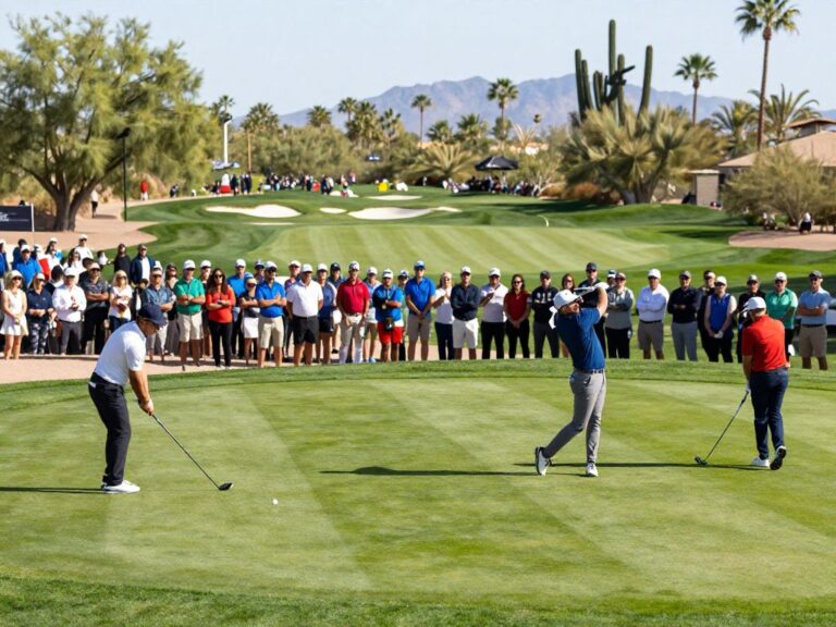 Golfers at the WM Phoenix Open Pro-Am in Scottsdale