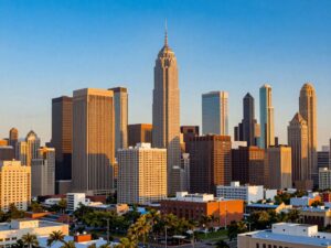 Vibrant Phoenix skyline representing storytelling and personal growth