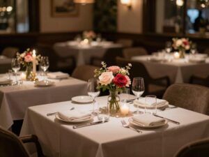 Cozy restaurant setting for Valentine's Day in Phoenix