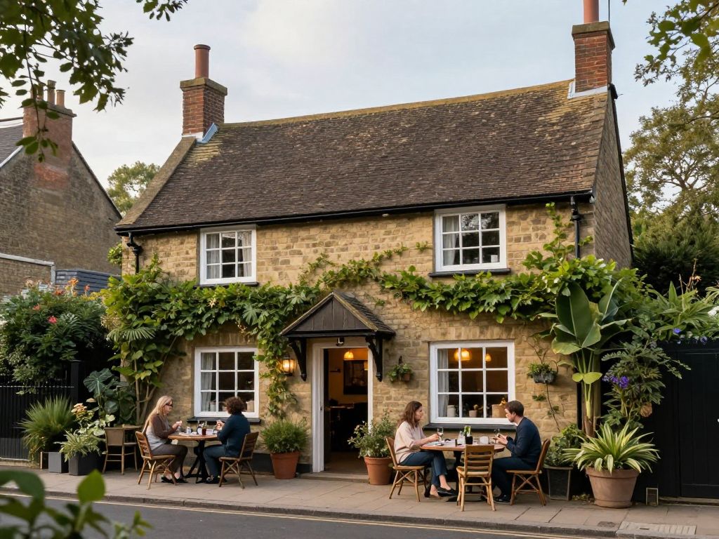 Cozy English-style cottage wine bar with outdoor seating in Phoenix