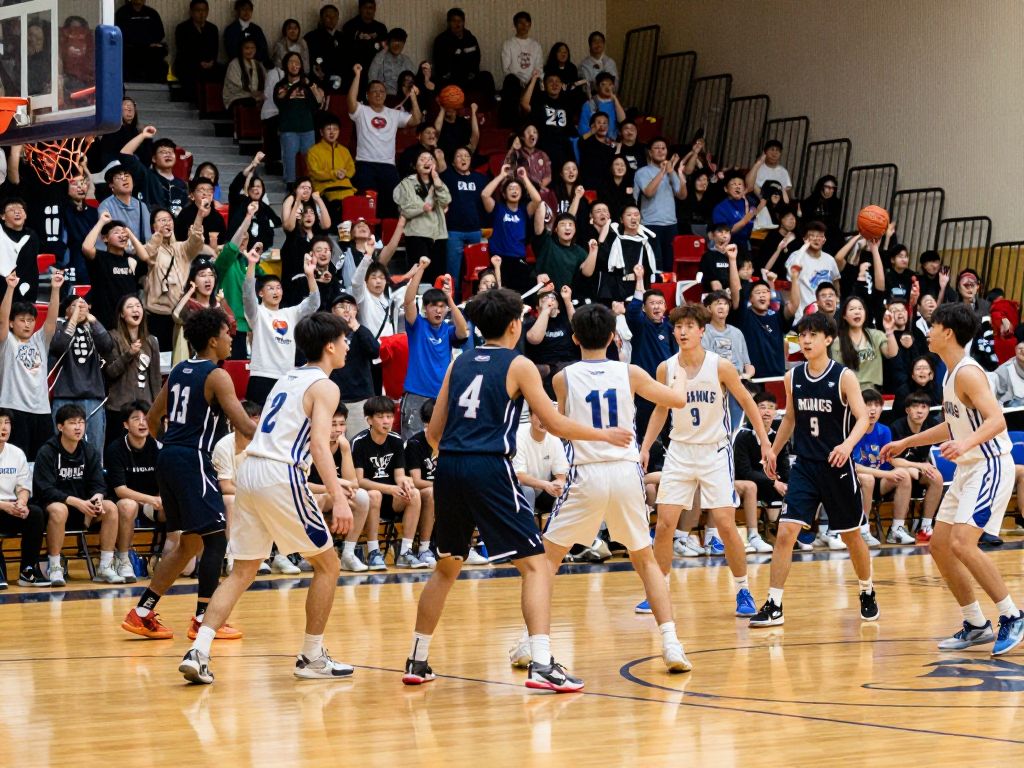 Action shot of Rancho Solano Prep and San Carlos during a high school basketball game
