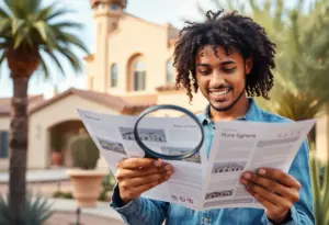 First-time homebuyer examining real estate listings in Phoenix, AZ