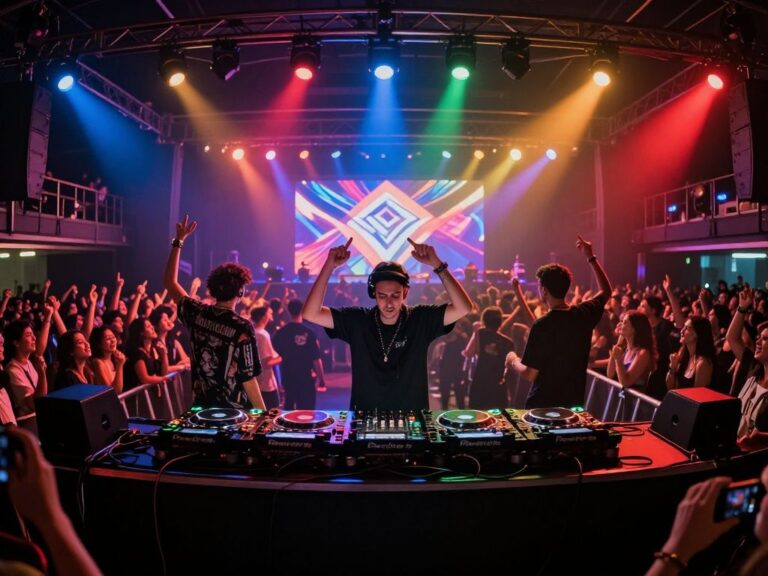 RÜFÜS DU SOL performing live at a concert