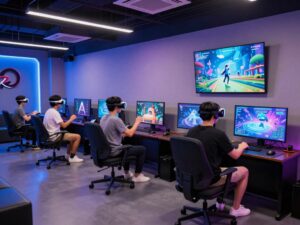 Virtual reality gaming setup at Sandbox VR