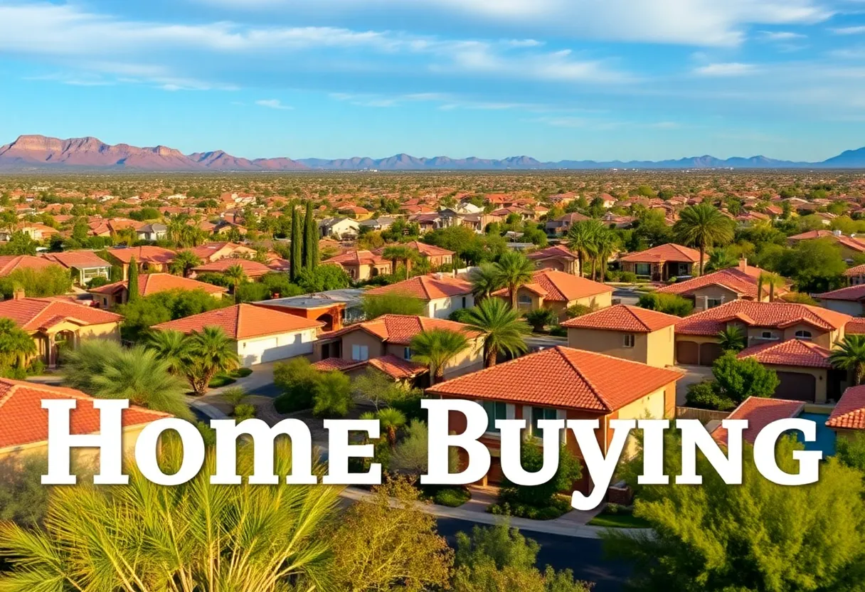 A view of residential homes in Phoenix, AZ illustrating different seasons.