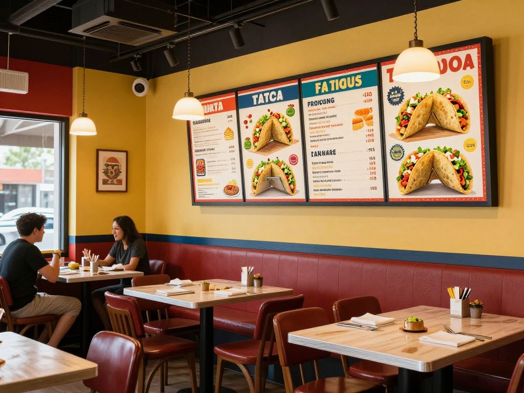 Interior view of Soul Fire Tacos showcasing vibrant decor and dining atmosphere.