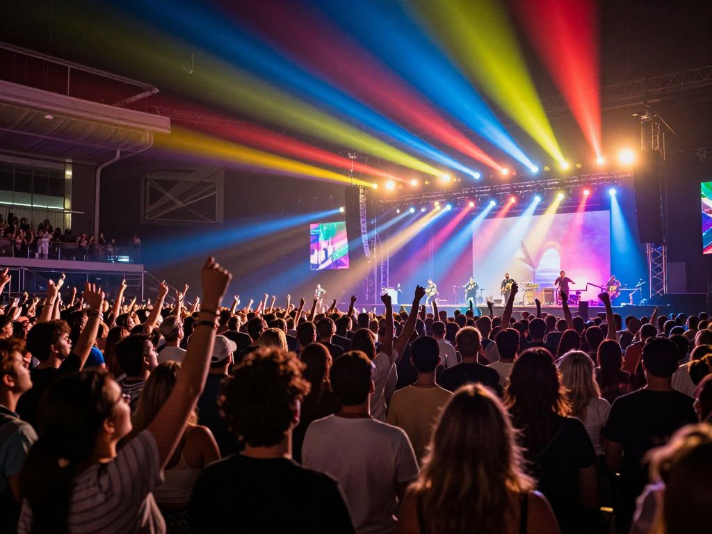 Crowd enjoying Tame Impala concert at Mortgage Matchup Center in Phoenix