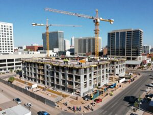 Construction site of The Moreland affordable housing project in downtown Phoenix