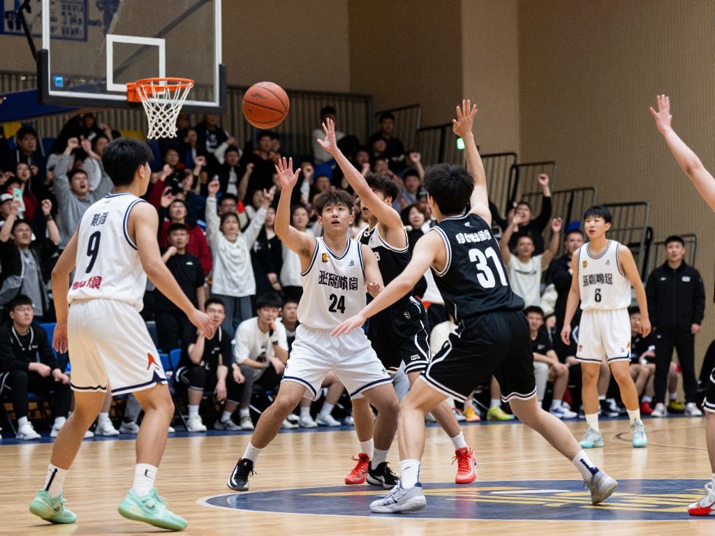 Tonopah Valley High School boys' basketball team during a game