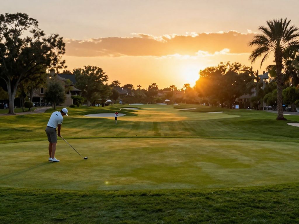 Scenic view of TPC Scottsdale during a golf tournament