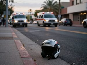 Scene of a tragic motorcycle accident in South Phoenix