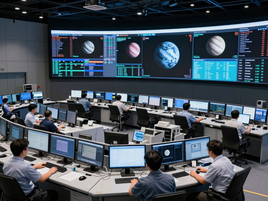 Mission control center at the University of Arizona overseeing the NASA Pandora mission