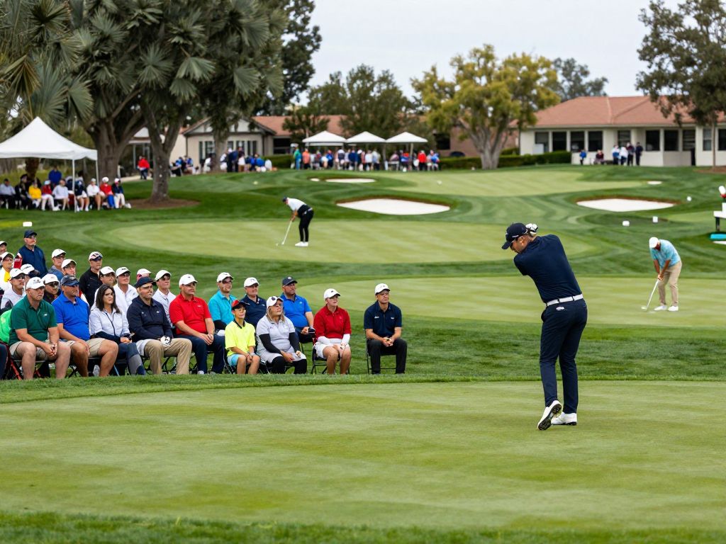 Spectators and players at the Waste Management Phoenix Open Round 2