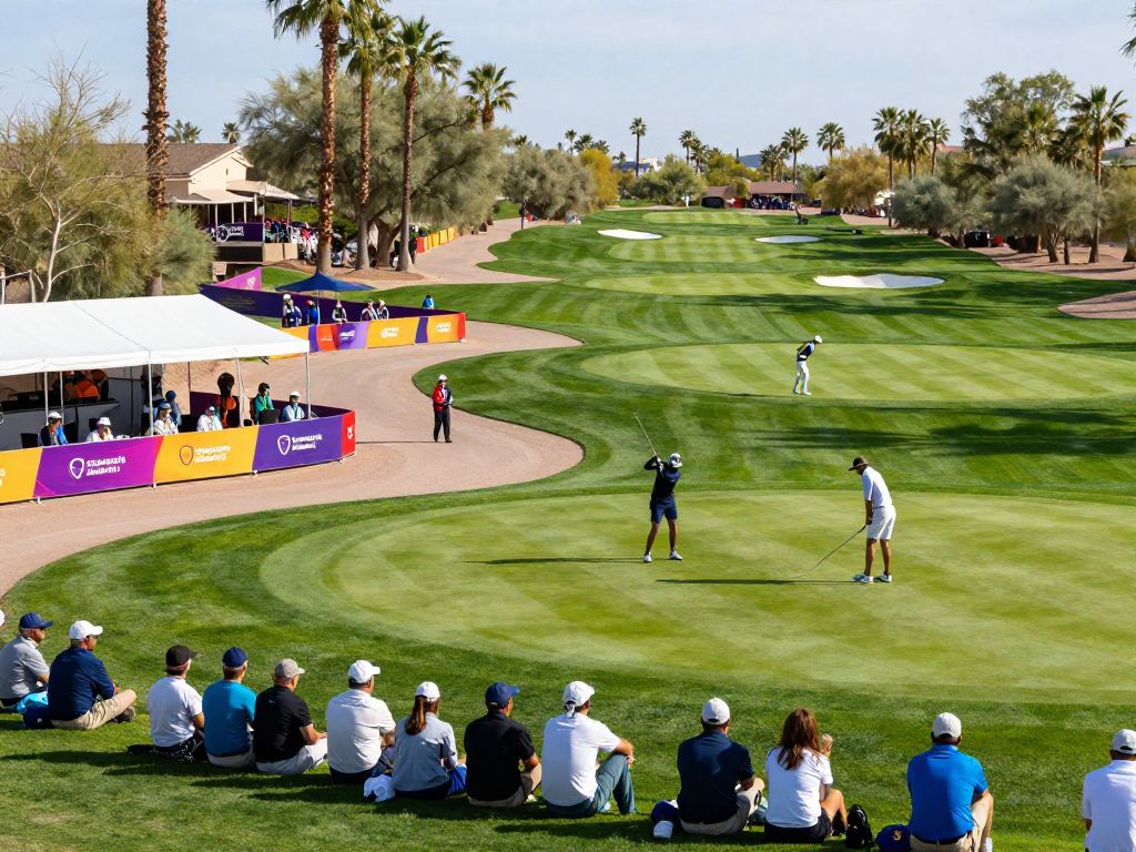 Spectators enjoying the WM Phoenix Open golf tournament in Phoenix.