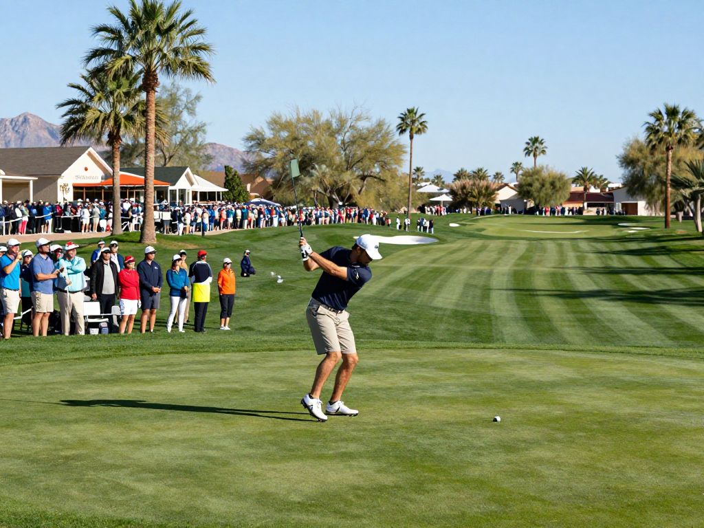 Golfers at the WM Phoenix Open in Scottsdale, Arizona