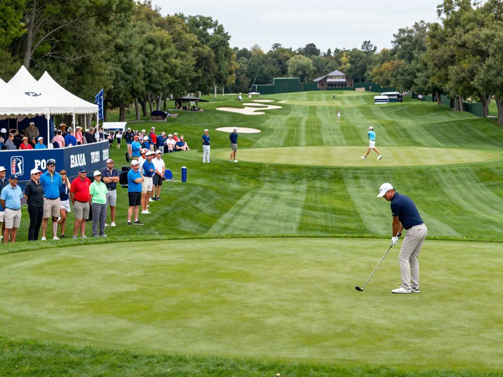 Spectators at the WM Phoenix Open enjoy a vibrant golf tournament.