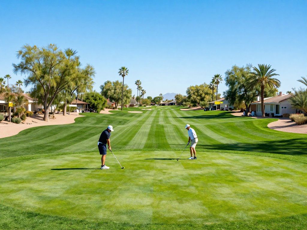 Golfers enjoying a round at a bargain golf course in Phoenix-Scottsdale.
