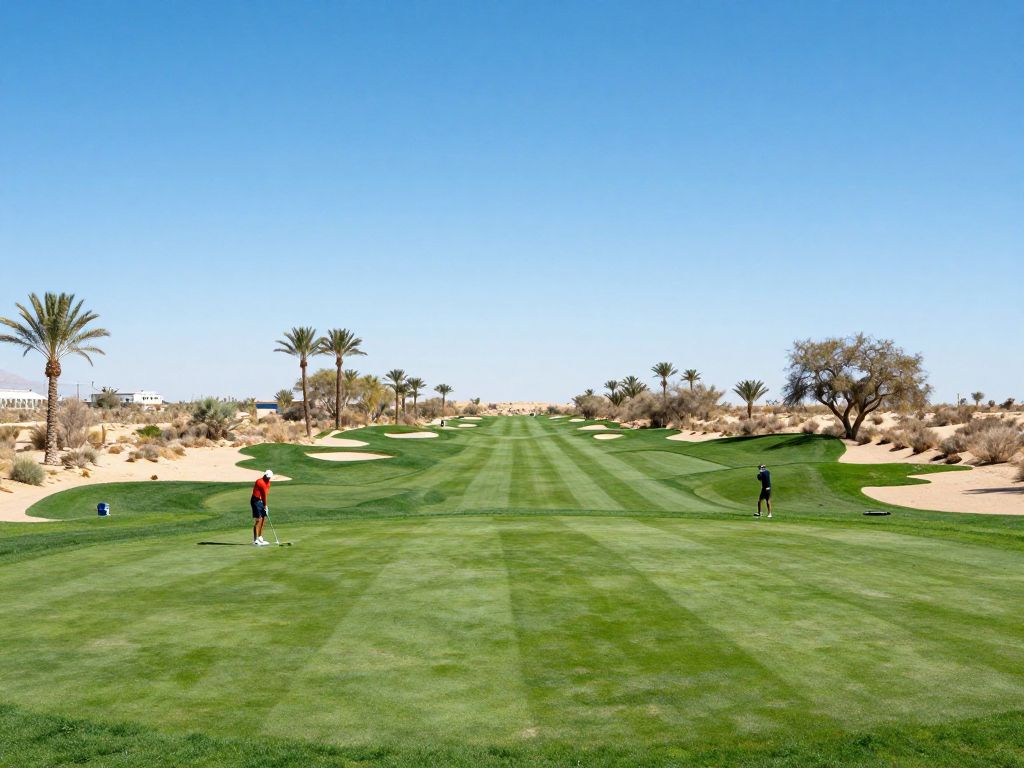 Florida Atlantic women's golf team competing at a desert golf tournament