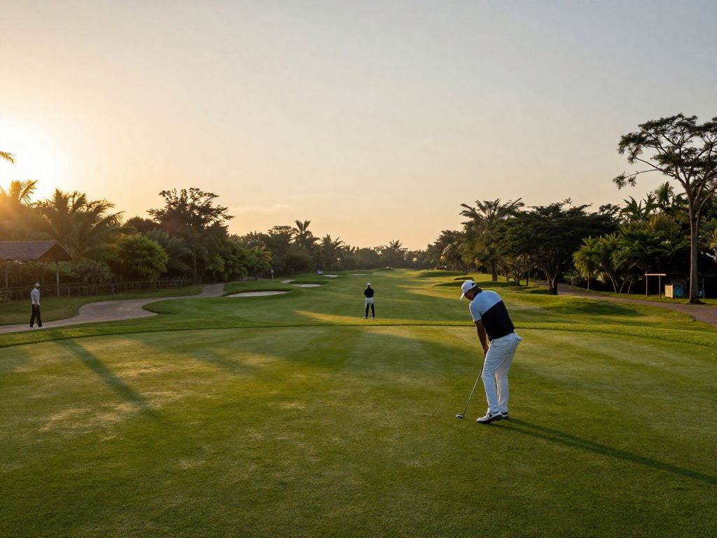 Scenic view of Whirlwind Golf Club during sunset