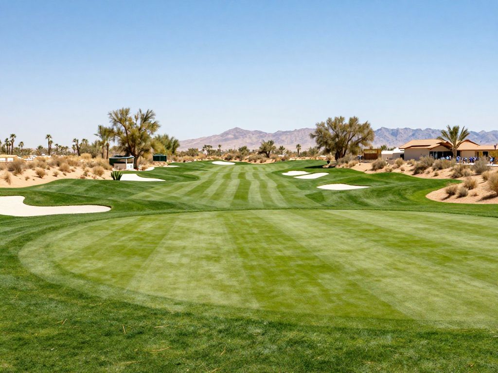 Golf tournament in Phoenix with players and spectators