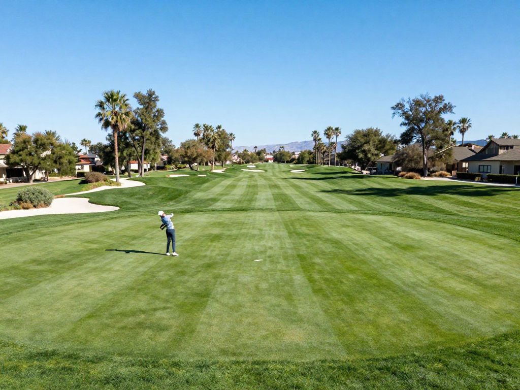 Scenic view of Papago Golf Club with players participating in ASU PING Invitational