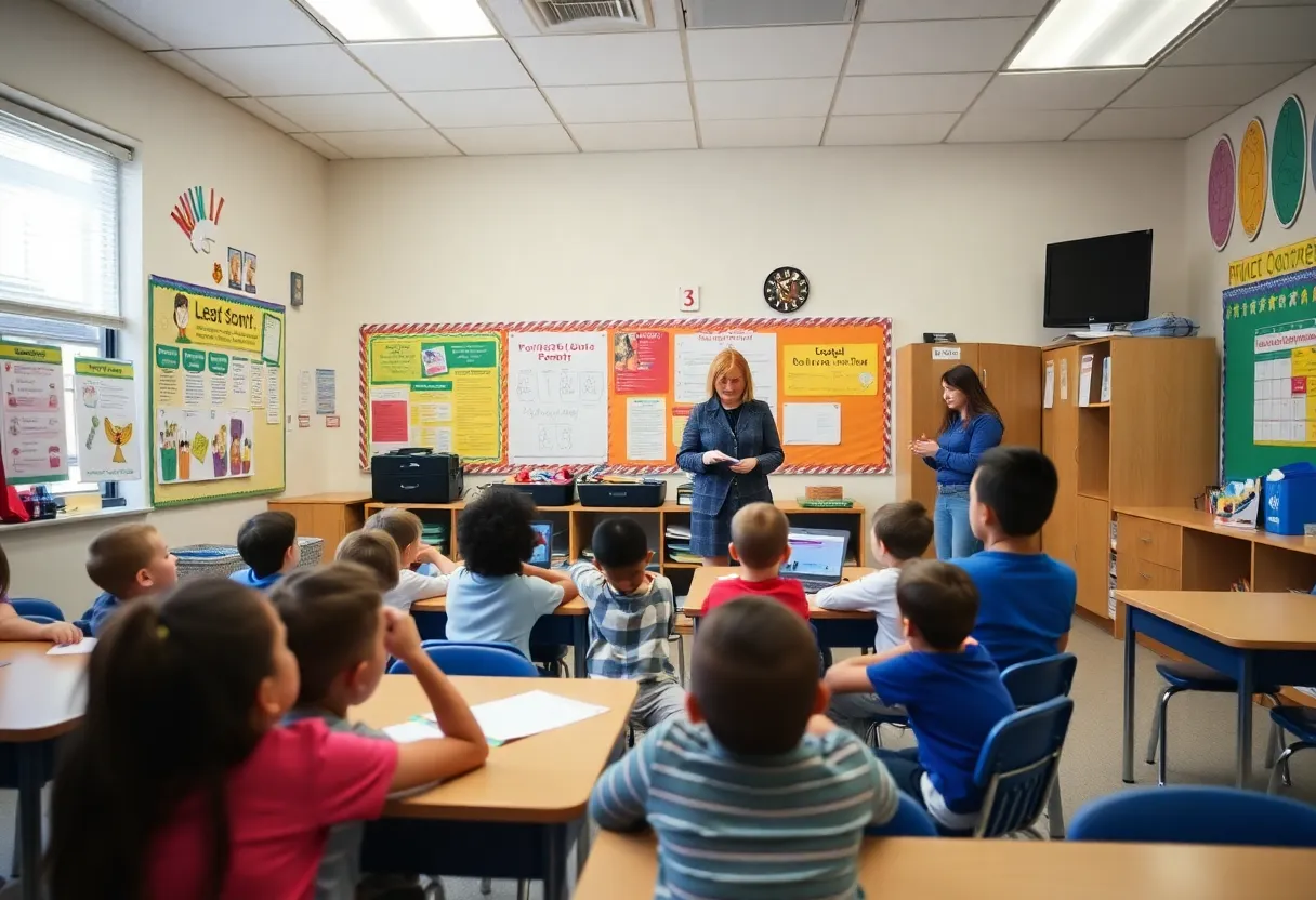 Students in a vibrant classroom at a top-ranked elementary school in Phoenix